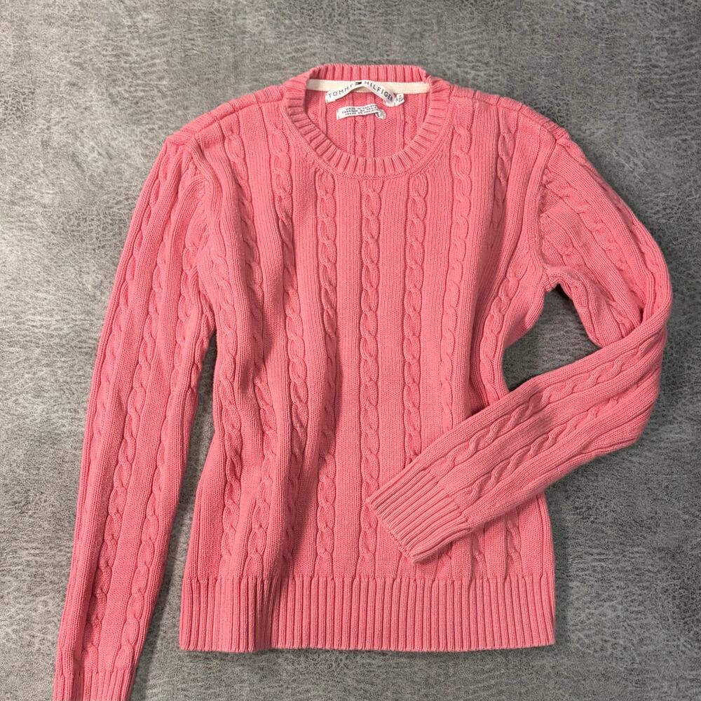 Tommy Hilfiger Cable Knit Pink Sweater